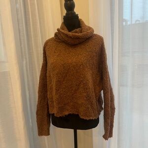 Olivaceous Brown with blue hue turtleneck sweater